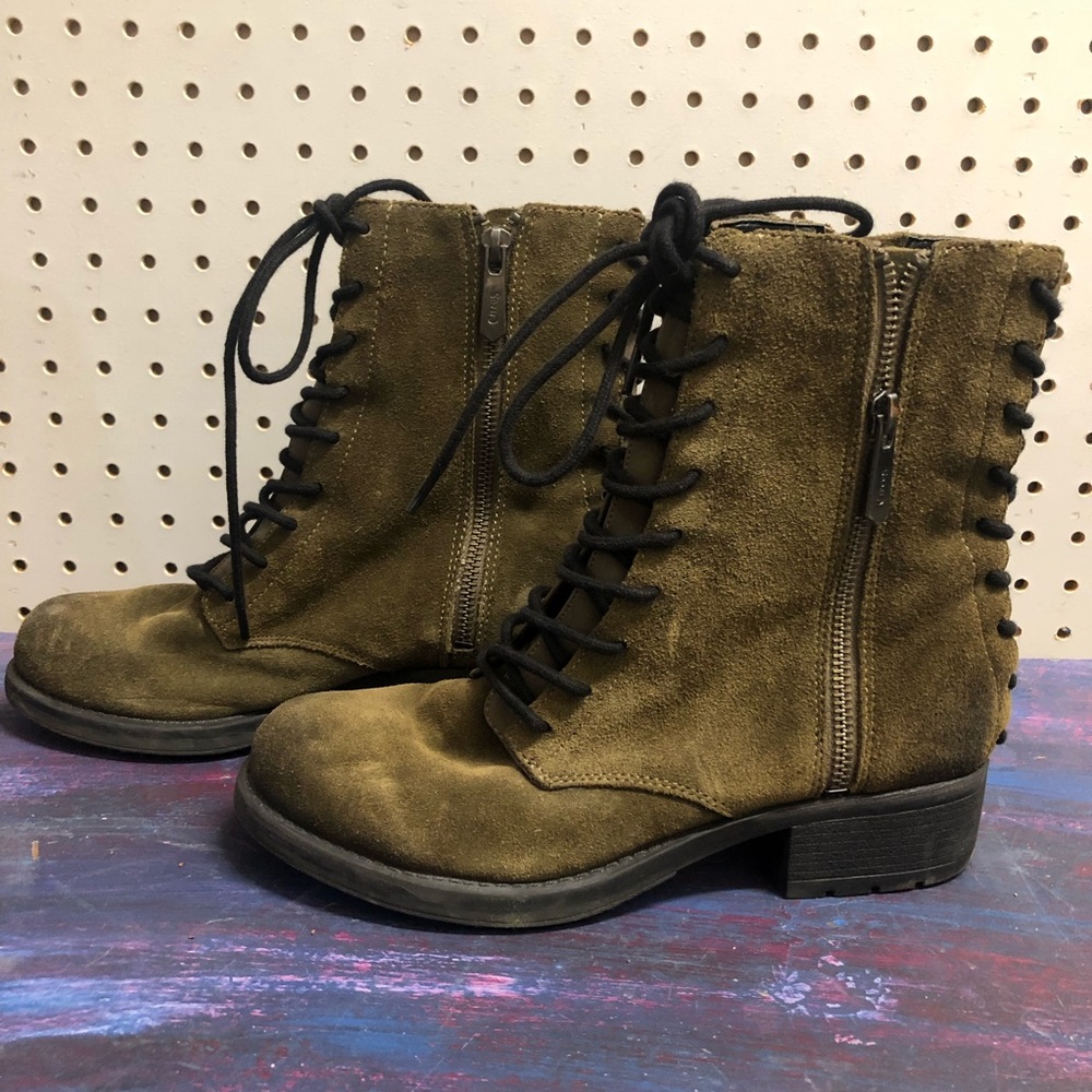Circus by Sam Edelman Army olive lace up boots